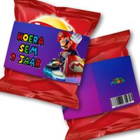 Chips wikkel printable printbestand maak zelf je traktatie Super Mario Kart