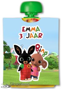 Printable printbestand maak zelf je traktatie knijpfruit wikkel Bing Bunny