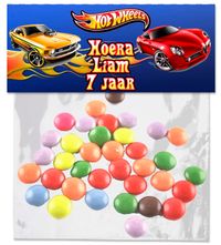 Zelf je snoepzakje maken printable snoepzak label Hot Wheels