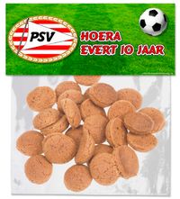 Printable print-bestand maak zelf je traktatie snoepzak label etiket voetbalclub PSV