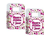 Maak zelf je traktatie zakje printbestand printable Dots paars