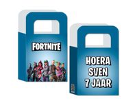 Printable printbestand maak zelf je traktatie snoepzak zakje tasje Fortnite