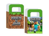 Maak zelf je traktatie zakje tasje printable printbestand Minecraft