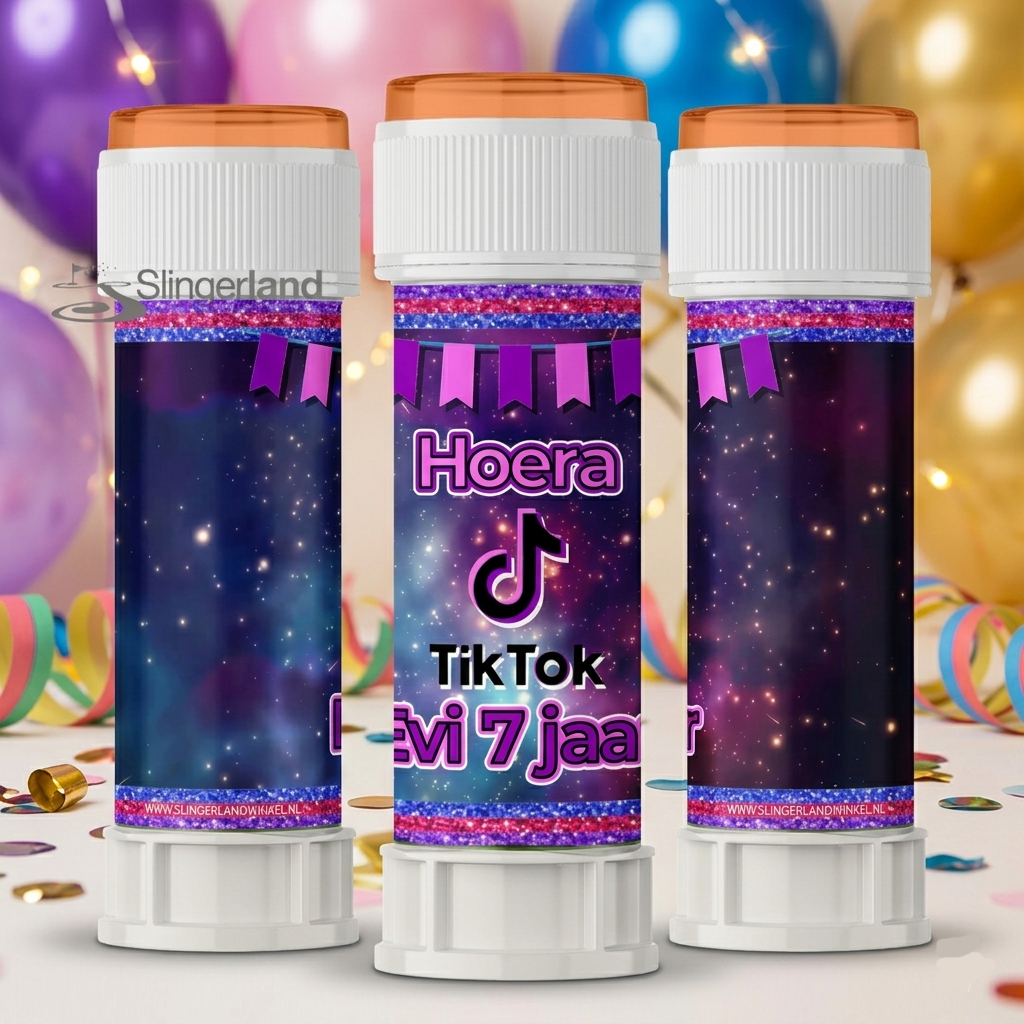 bellenblaas wikkel printbale tiktok galaxy, gepersonaliseerd met naam en leeftijd