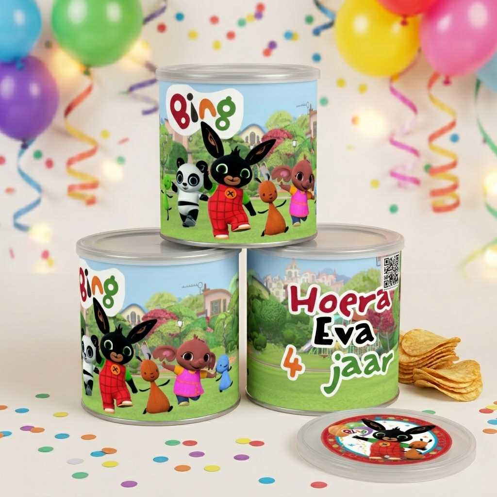 digitale printable traktatie Bing Bunny Pringles wikkel
