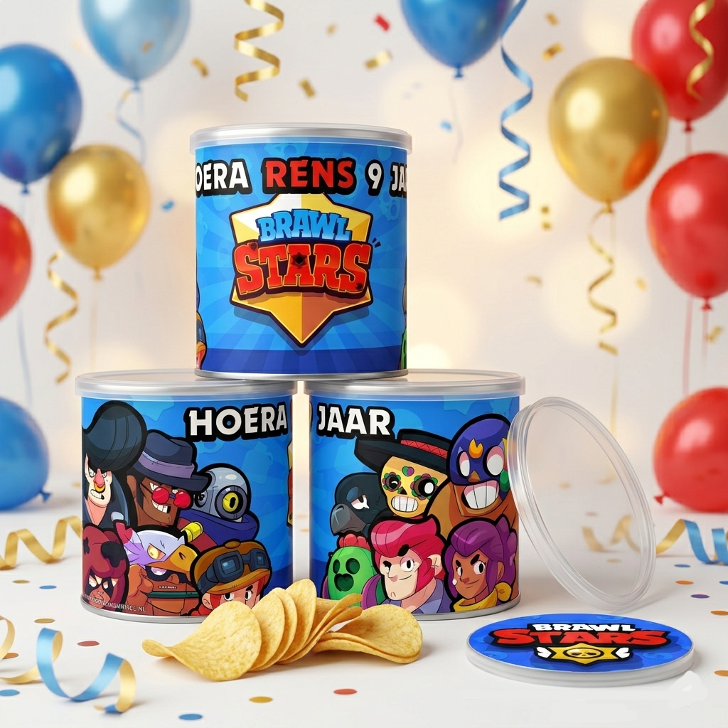 digitale printable traktatie Brawl Stars B Pringles wikkel