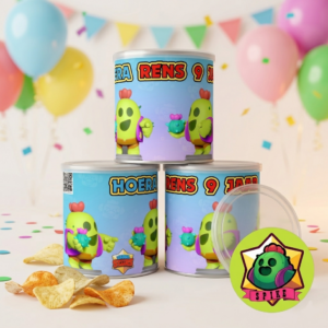 digitale printable traktatie Brawl Stars Spike Pringles wikkel