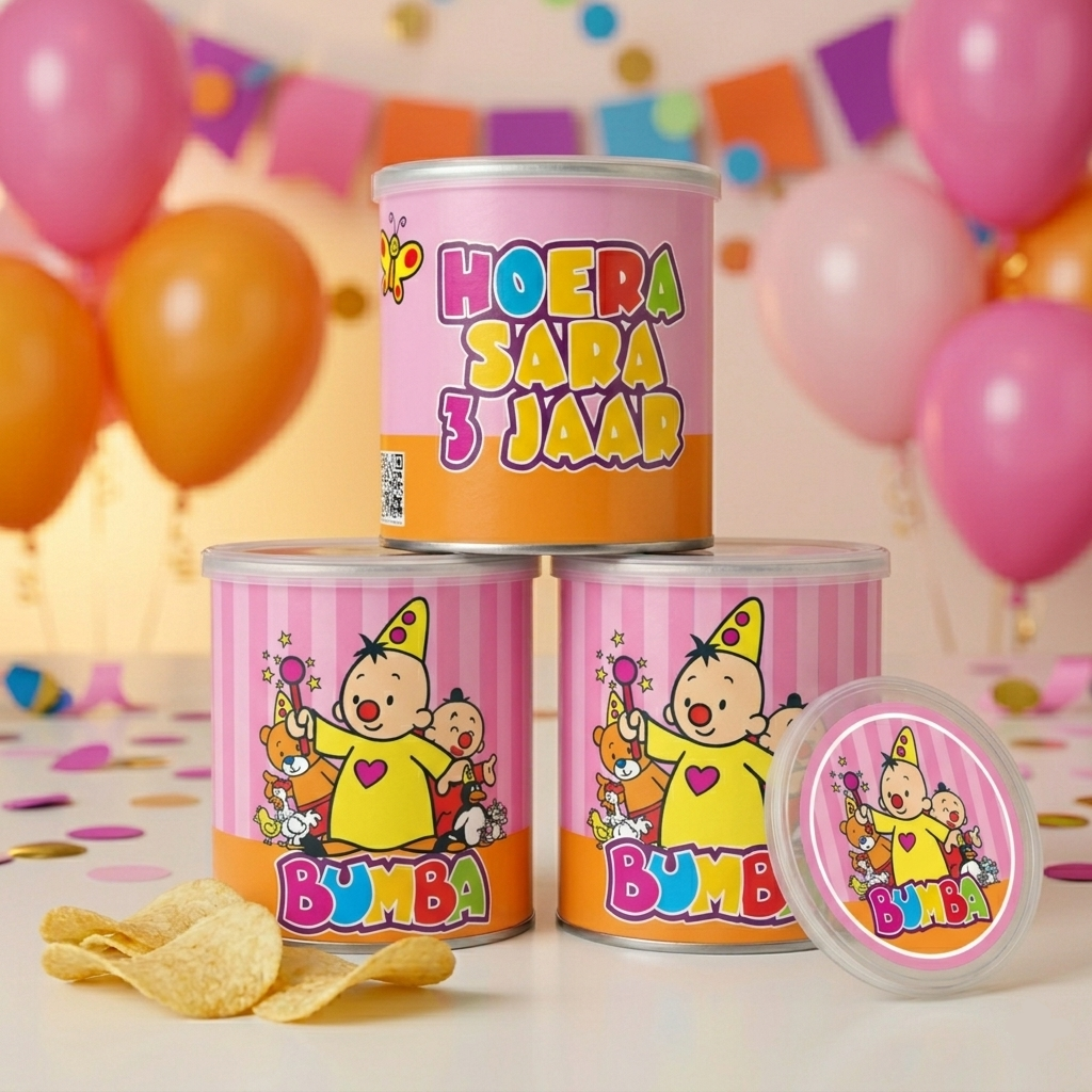 digitale printable traktatie Bumba rose Pringles wikkel