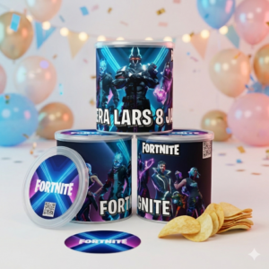 digitale printable traktatie Fortnite seizoen 10 Pringles wikkel