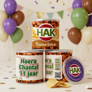 digitale printable traktatie Hak bruine bonen Pringles wikkel