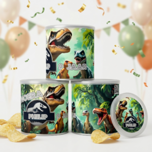 digitale printable traktatie Jurassic World Pringles wikkel