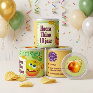 digitale printable traktatie appelsap Pringles wikkel