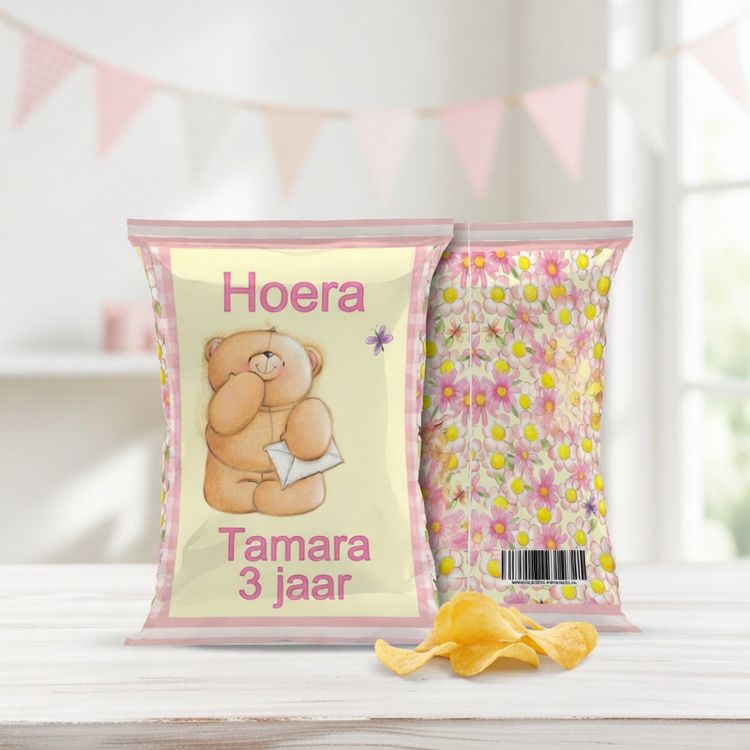 digitale printable traktatie forever friends chips zakje