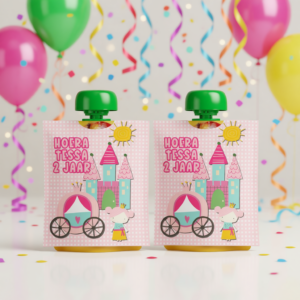 knijpfruit wikkel traktatie printable boho prinses, gepersonaliseerd met naam en leeftijd