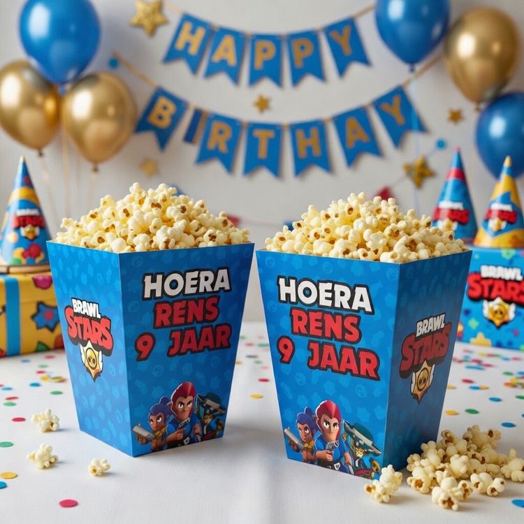 digitale printable traktatie Brawl Stars popcornbakje hoog