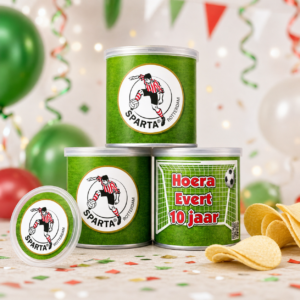 Pringles wikkel printable voetbalclub sparta, gepersonaliseerd met naam en leeftijd